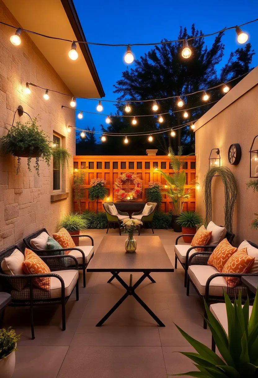 Stylish Wall Feature: Wrap⁢ string⁣ lights⁣ around ‌patio walls or fences to ⁢create ⁣a stunning backdrop that ⁤highlights your evening​ gatherings