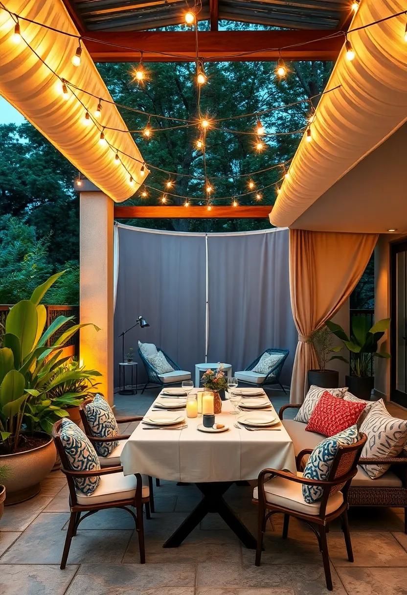 Tent-like Retreat: ⁤Hang string lights inside a canopy tent to create ⁢a ⁤magical dining space that feels both private and luxurious