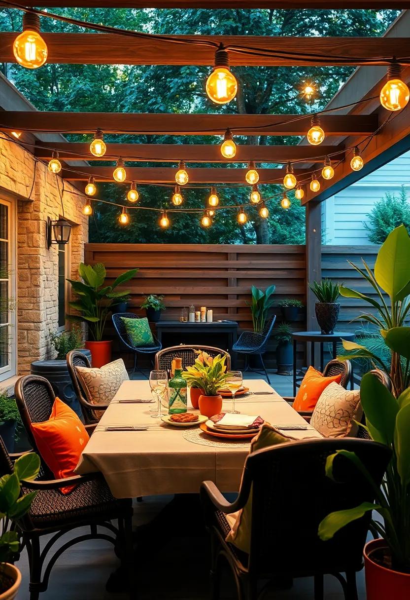 Vintage Charm:⁣ Use ​vintage-style Edison bulb string lights to evoke a nostalgic vibe‍ that complements a⁤ retro-inspired patio ​decor