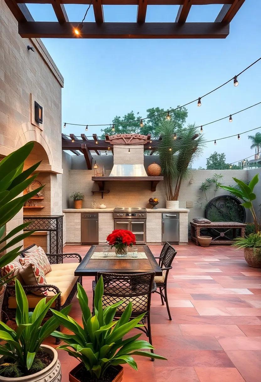 Embrace the charm of Mediterranean style with terracotta tiles ⁣and wrought iron details, creating an inviting ​space for gatherings ​under the stars