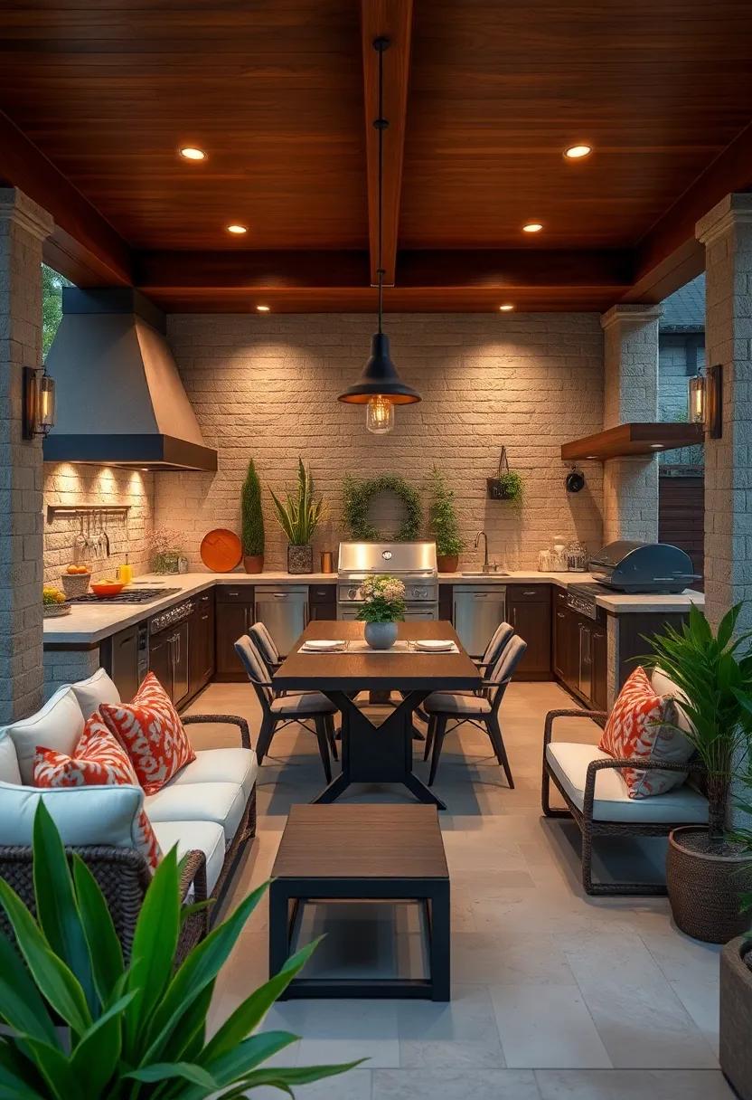 Relish the culinary ​possibilities in ⁣a professional-grade outdoor kitchen that caters to serious chefs, featuring‍ high-end ​appliances and a spacious dining area for critics and friends alike