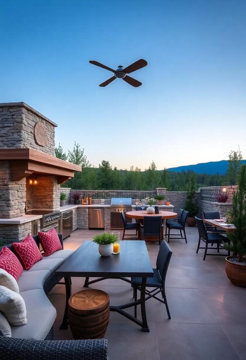 Discover the sleek sophistication⁣ of a modern‌ outdoor kitchen featuring‍ a⁢ minimalist ⁤design with stainless steel⁢ appliances and a chic ‍dining⁢ island for entertaining