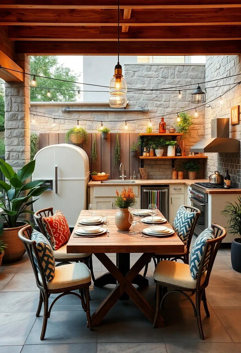 Immerse yourself ​in the⁤ charm⁢ of a vintage camper kitchen setup, complete with a ‍repurposed dining ⁢area and decorative touches that bring nostalgia to ⁣outdoor cooking