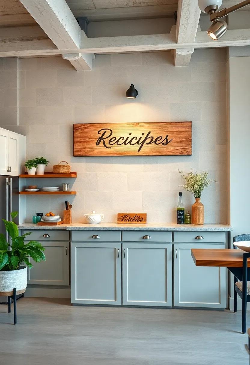 Rustic Signs with‍ Handwritten Recipes: Create wooden signs⁤ that display your favorite family‌ recipes‍ in​ a whimsical,⁣ handwritten style for a personal touch