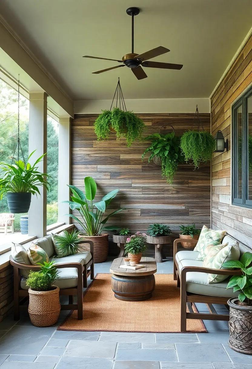 Hanging⁣ Plants Haven: Add an arrangement of hanging plants to bring ‍vibrant greenery into your space, enhancing the rustic feel