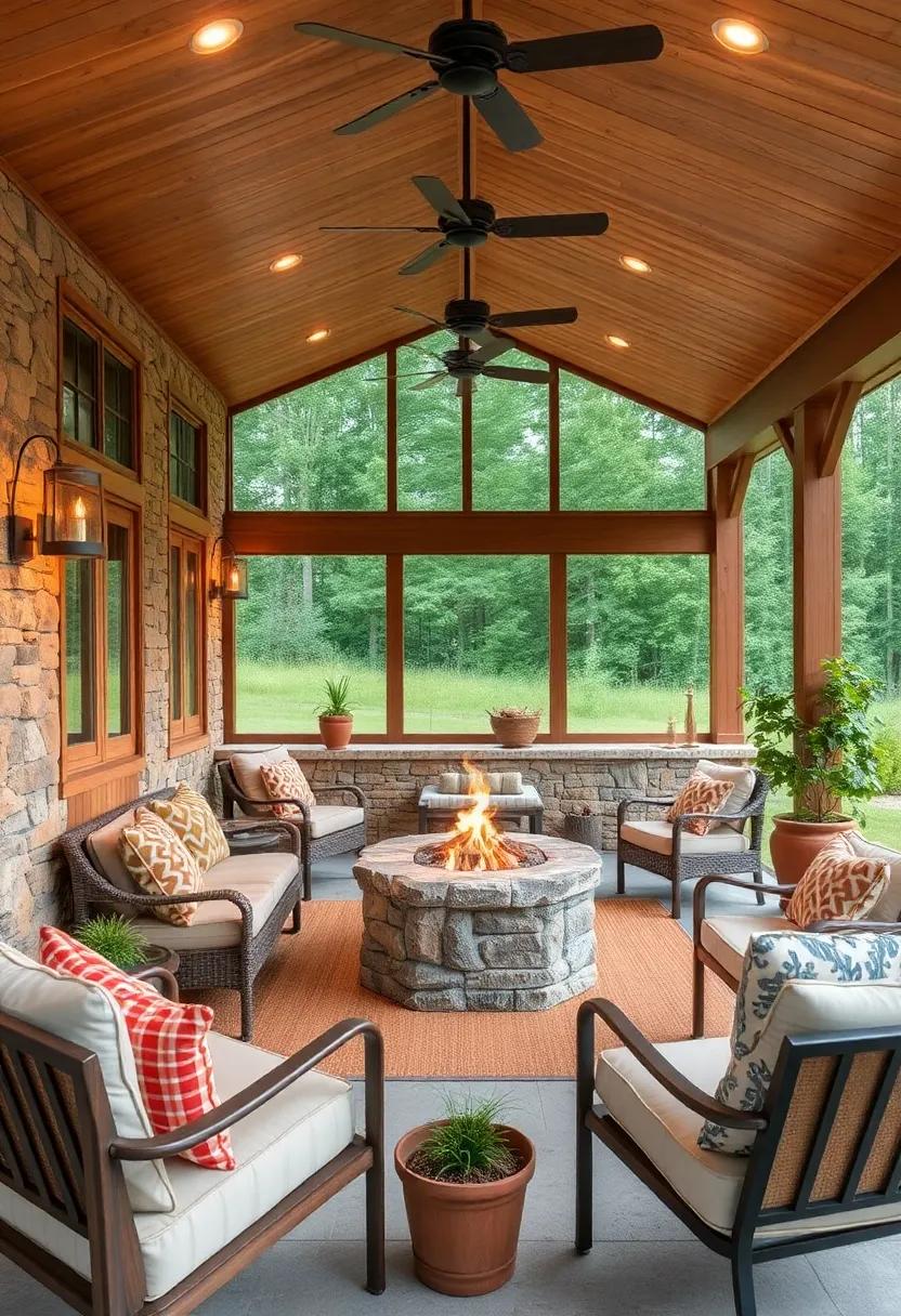 cozy Fire Pit Area: Create a⁤ designated fire pit area with ‌rustic‌ seating, allowing for warmth and comfort on cooler evenings