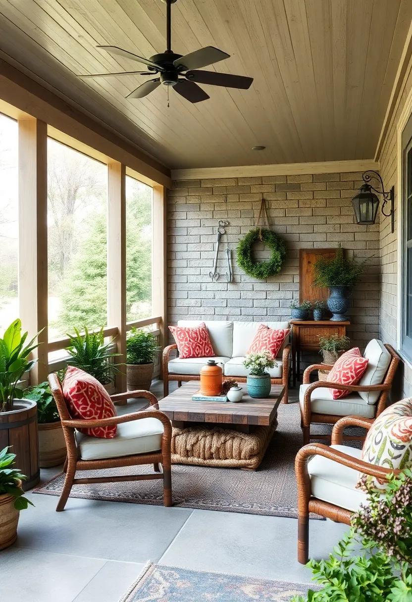 Antique Accents: Decorate your porch with vintage finds, like old watering cans or farm tools, to infuse personality and history into your design