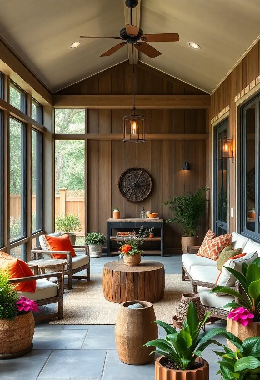 open Air Lounge: Design your porch to seamlessly flow into the⁣ outdoors with large screens and ⁣minimal barriers, allowing⁤ fresh air and natural⁢ light