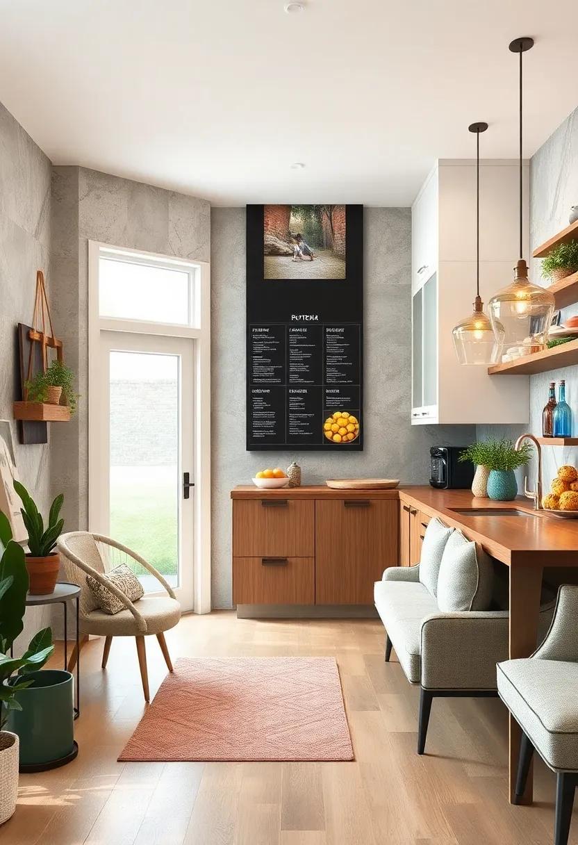 Install a Pull-Down Menu Board:⁤ Save wall space with a chic, retractable menu board ⁤that can be tucked away‍ when not in use while still‌ keeping your meal planning organized
