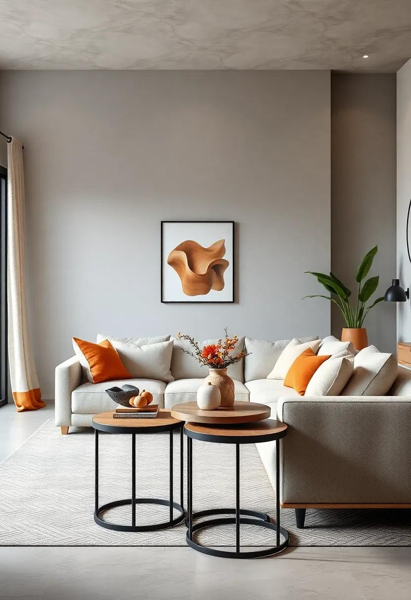 Nesting Tables: Choose⁢ nesting tables that can be tucked away ⁣when not in‍ use,offering convenient surfaces without cluttering your small living room