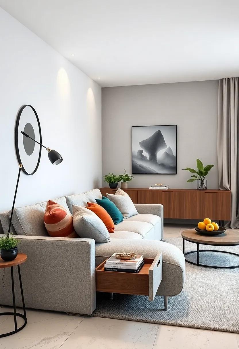 Drawer units: Opt for slim drawer units ⁢that can fit next to your couch, perfect for storing miscellaneous⁣ items discreetly