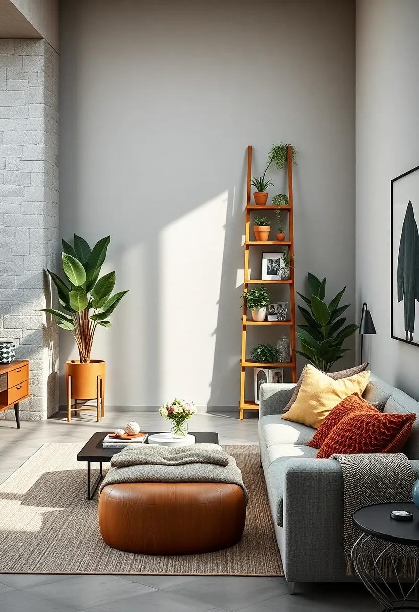 Ladder ‍Shelf:‌ A leaning ladder shelf can ⁤serve as an eye-catching ⁤display for plants and photos while providing extra storage for smaller items