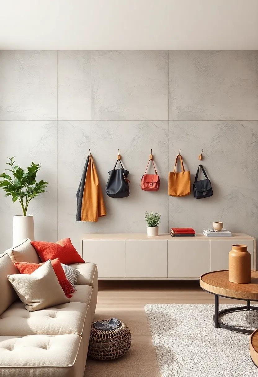 Wall-mounted Hooks: Free up floor space by installing decorative wall hooks for⁢ bags, hats, and coats, adding‌ both functionality and flair
