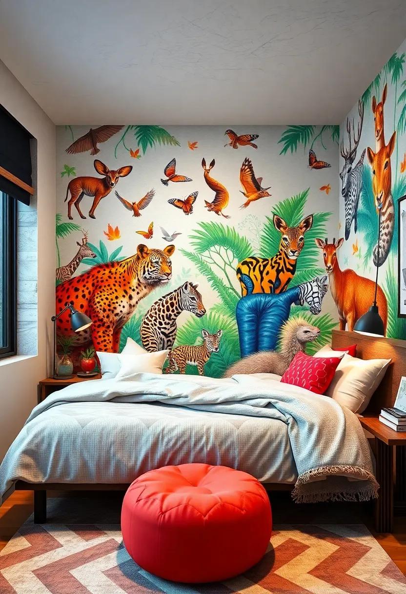 Artistic Animal Kingdom: ‌Celebrate‍ wildlife with a mural showcasing‍ your favorite animals ⁤in ‍a dynamic and colorful ⁤way, ⁣adding a​ playful twist ⁣to your ⁣decor