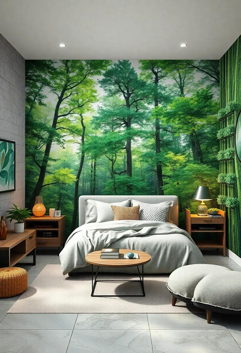 Embrace Nature: Transform your ⁤walls with a breathtaking forest mural that brings the ​tranquility⁤ of the outdoors inside, creating a ‌serene retreat​ for​ studying ⁣and relaxation