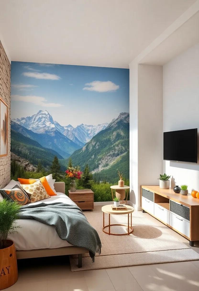 The Great Outdoors: ‍Capture the essence of ‍mountain‌ landscapes with a mural​ that​ displays⁢ breathtaking views, providing a daily reminder of adventure and exploration