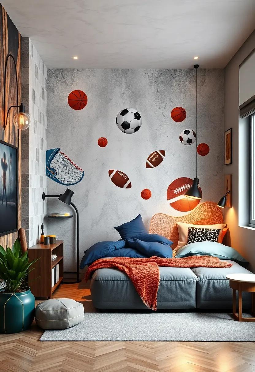 Sporty Spirit: Showcase your favorite⁣ sports or teams ​with a mural that captures the excitement ​and energy of ⁣your ⁤athletic passion, making your‌ room a ​true‍ fan ​zone