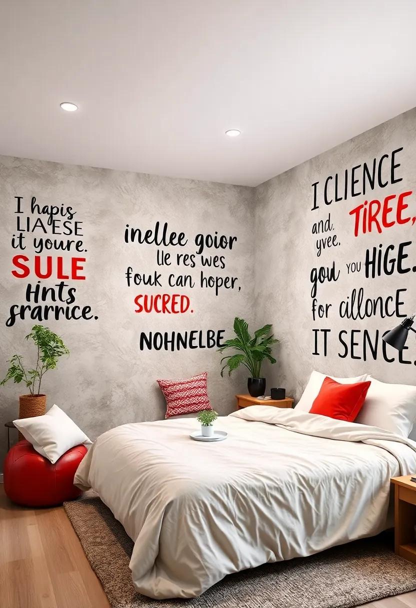 Timeless Typography:⁤ Choose a mural ⁢that features oversized quotes or phrases that resonate with you, transforming‍ your room into a ‌source of motivation and positivity