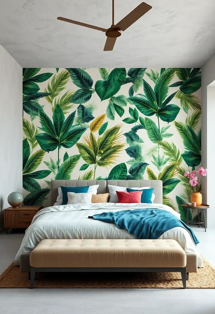 Artistic Leaf Prints:⁢ Go for⁢ an artistic approach ‍with⁤ painterly‌ leaf prints that ⁤add depth and dimension, creating an eye-catching focal point in the room
