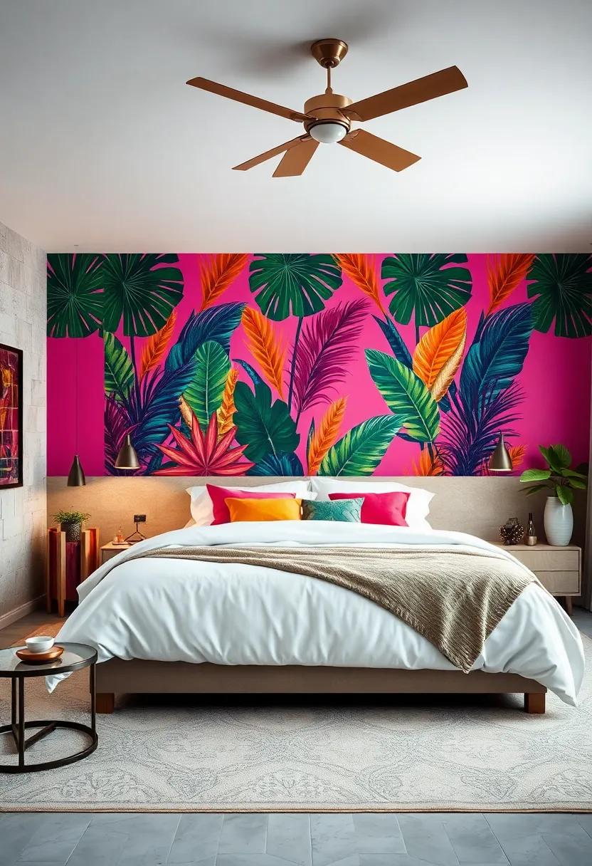 Dynamic Color‍ Blocks: Use bold⁣ color-blocked wallpaper that incorporates tropical hues,⁣ providing a modern twist‍ to your bedroom​ while celebrating vibrant⁤ shades