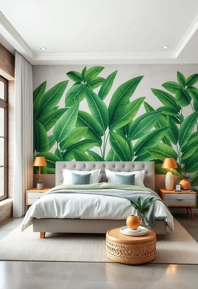 Lush Green ‍Palms:⁣ Embrace the essence of ⁢the tropics with‍ wallpaper featuring ‍oversized palm leaves that evoke a serene getaway ambiance