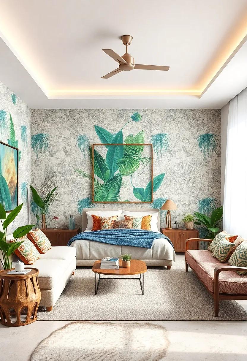 Ocean Breeze Textures: Choose ⁣wallpaper that incorporates texture, resembling driftwood or sandy beaches, to evoke‌ the tactile ⁤essence of the tropical shore