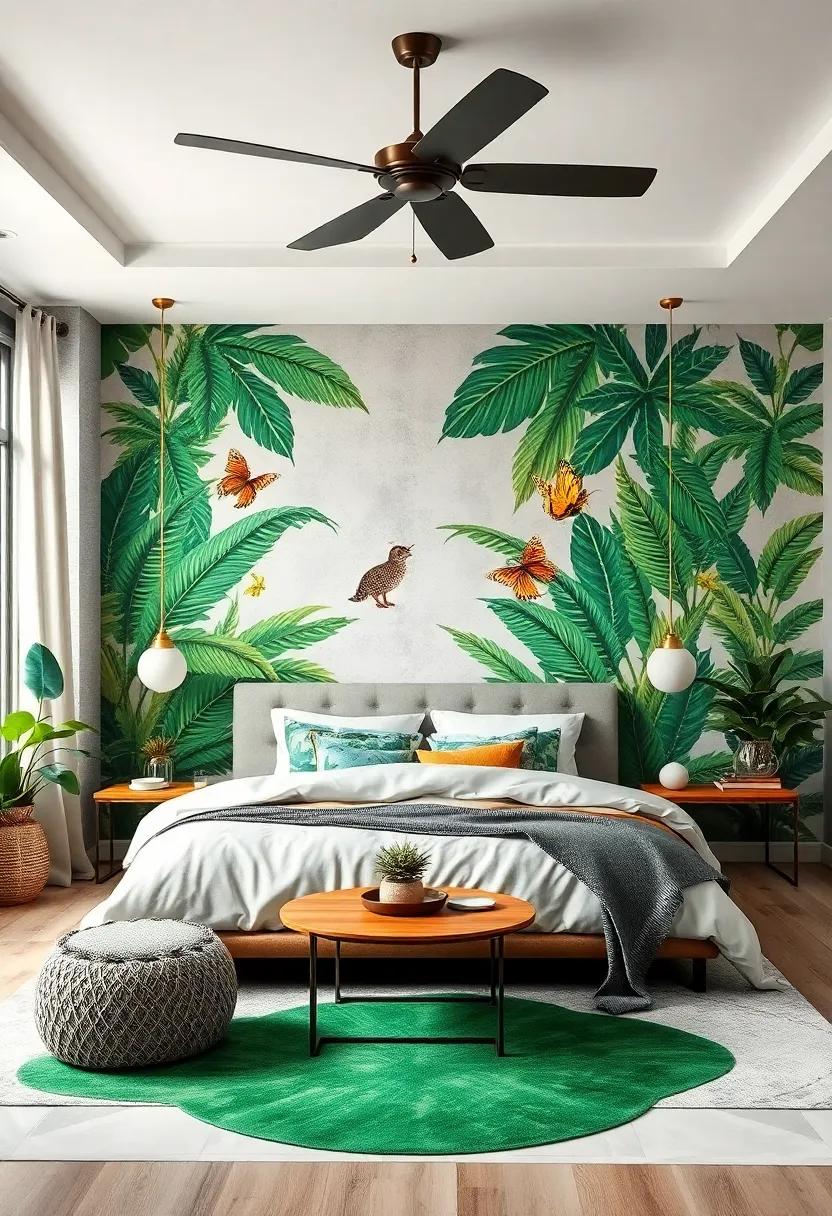 Tropical Biophilia: Infuse your room with ⁢life using wallpaper that‍ combines ​realistic ‍animal motifs with lush jungle ‍foliage for ⁣a vibrant nature-inspired feel