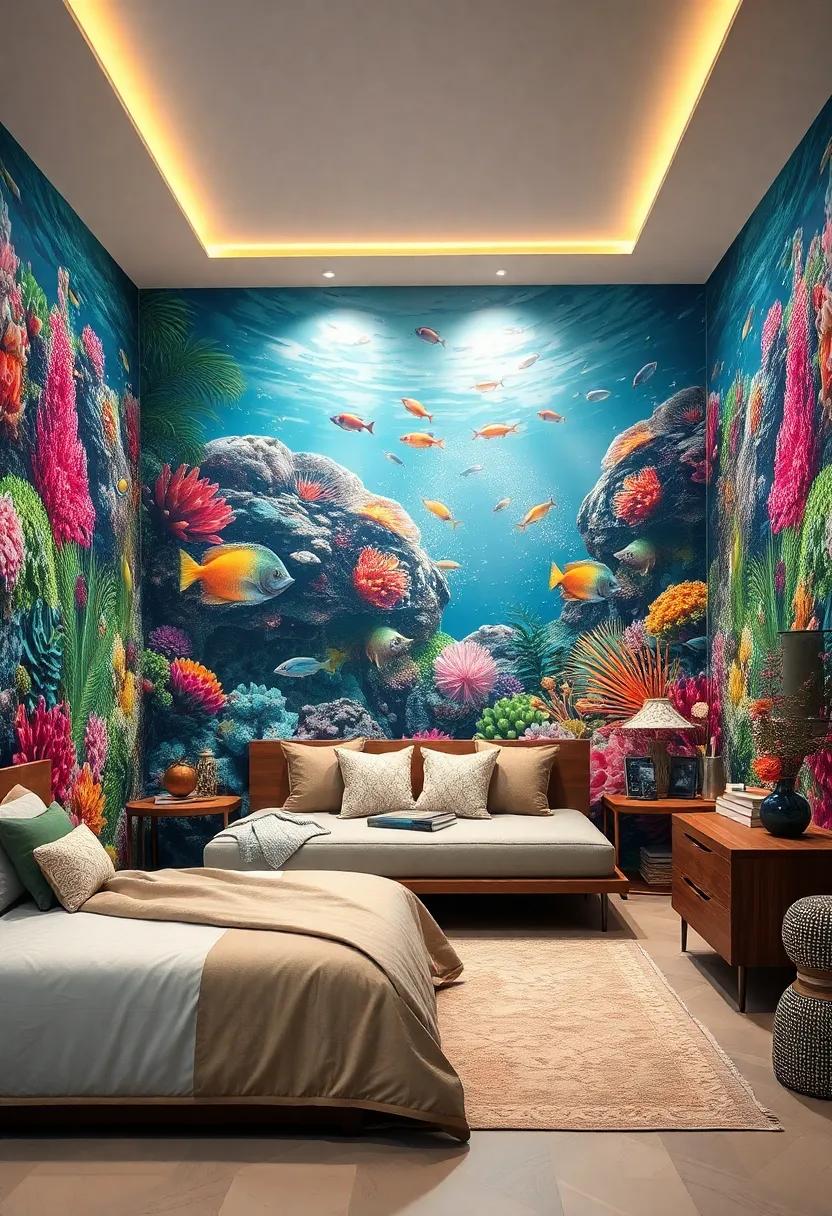 Underwater Wonderland:⁣ Dive deep‍ into aquatic beauty with wallpaper depicting underwater scenes ‍filled with colorful corals and fish for a mesmerizing effect