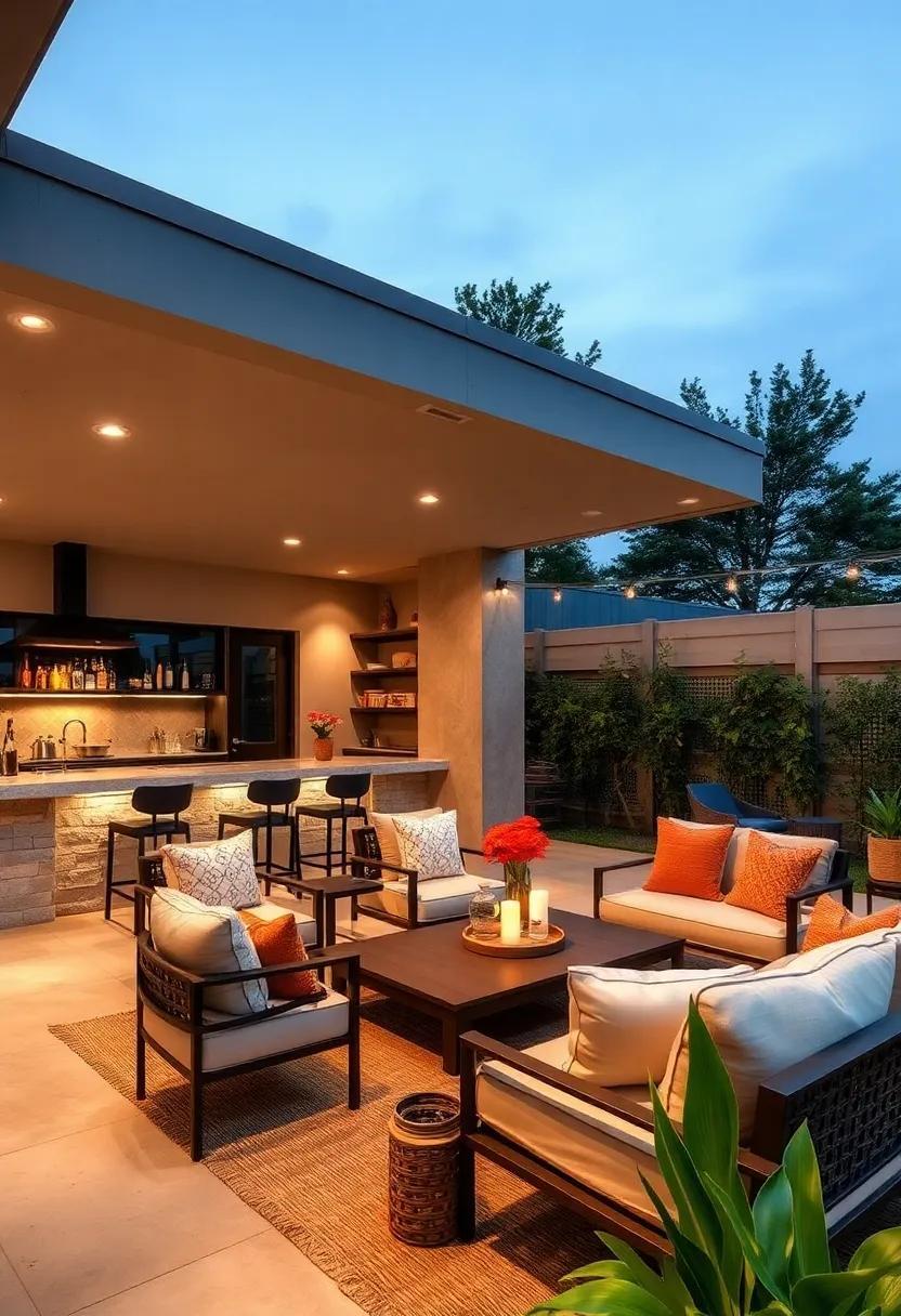 29 Inspiring Patio Layouts Featuring Stylish Outdoor Bars as Focal Points