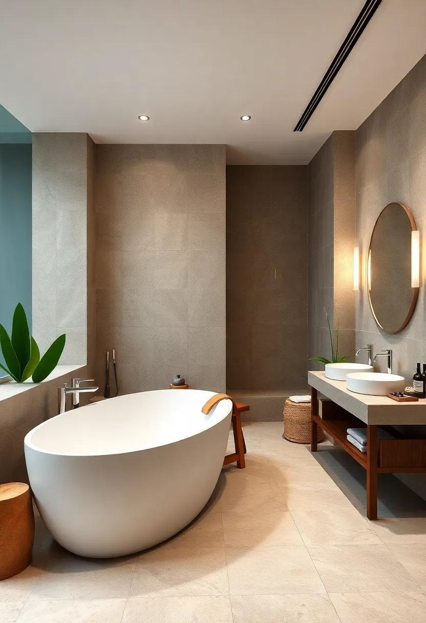 25 Stunning Bathroom Ideas Featuring Tub and Stone Accents for a Spa-Like Retreat