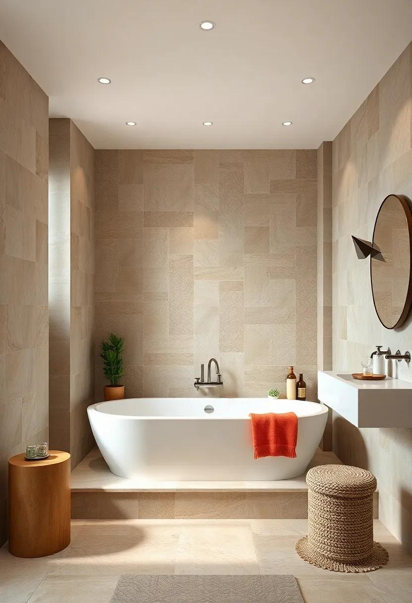 Artisan ‌Tiles: Incorporate handcrafted stone tiles⁢ in earthy tones as a backdrop to your bathtub, adding an artisanal touch to your spa-like haven