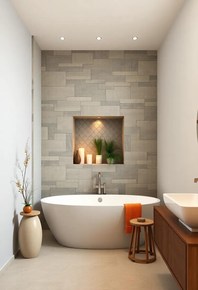 Niche Display: Create a decorative niche ‌in your stone wall to hold candles or plants, enhancing the tranquility of your tub ⁣area