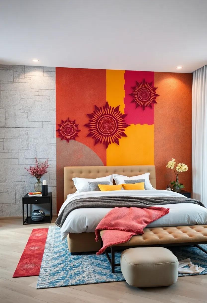 Stenciled ‌Designs: use stencils to create intricate⁢ patterns in vibrant⁣ colors for a personalized artistic touch