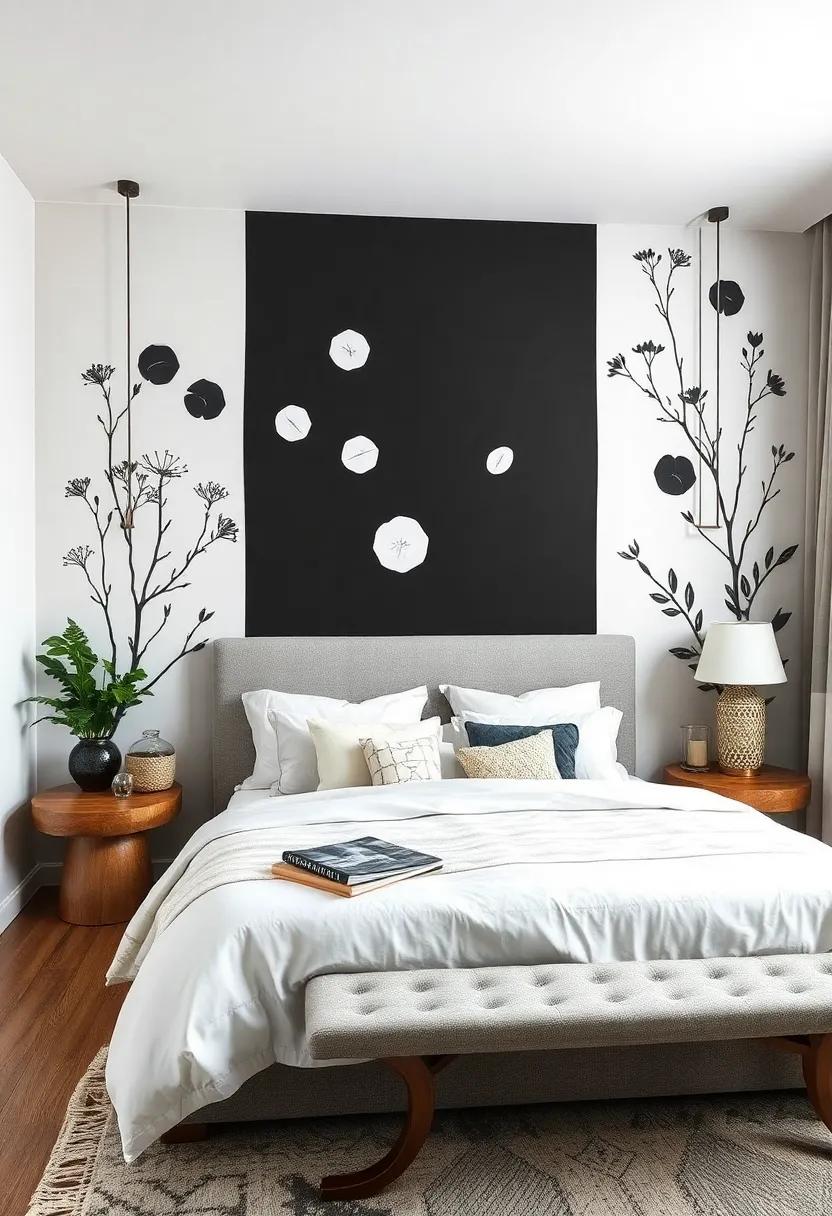 Stencil Art: Incorporate stenciled designs ‌or⁣ found objects ⁤painted in black and white to give your walls a trendy, handmade feel