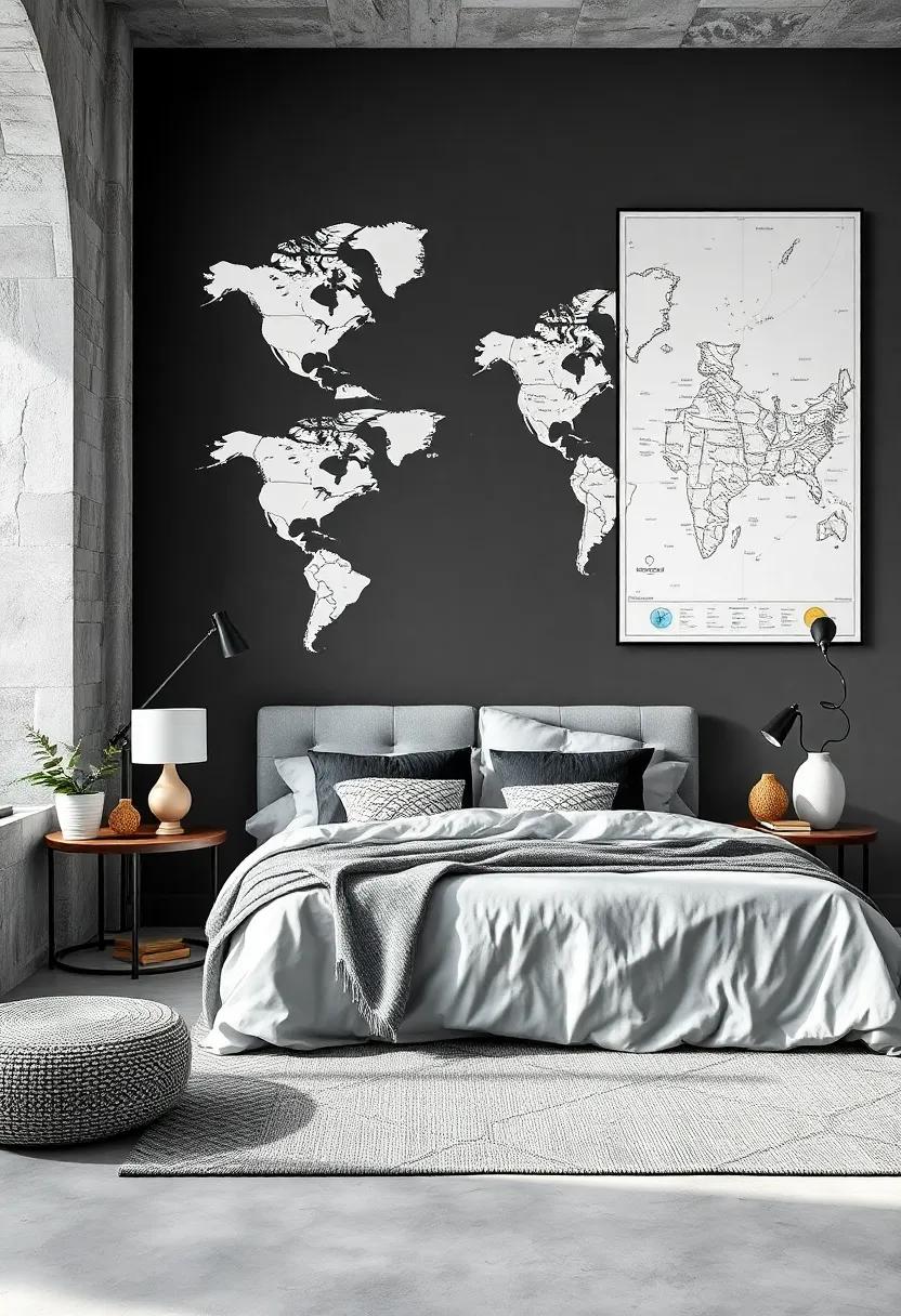 Illustrated Maps: Hang intricately illustrated black and white maps⁣ of your favorite cities or countries to spark wanderlust ‌and adventure