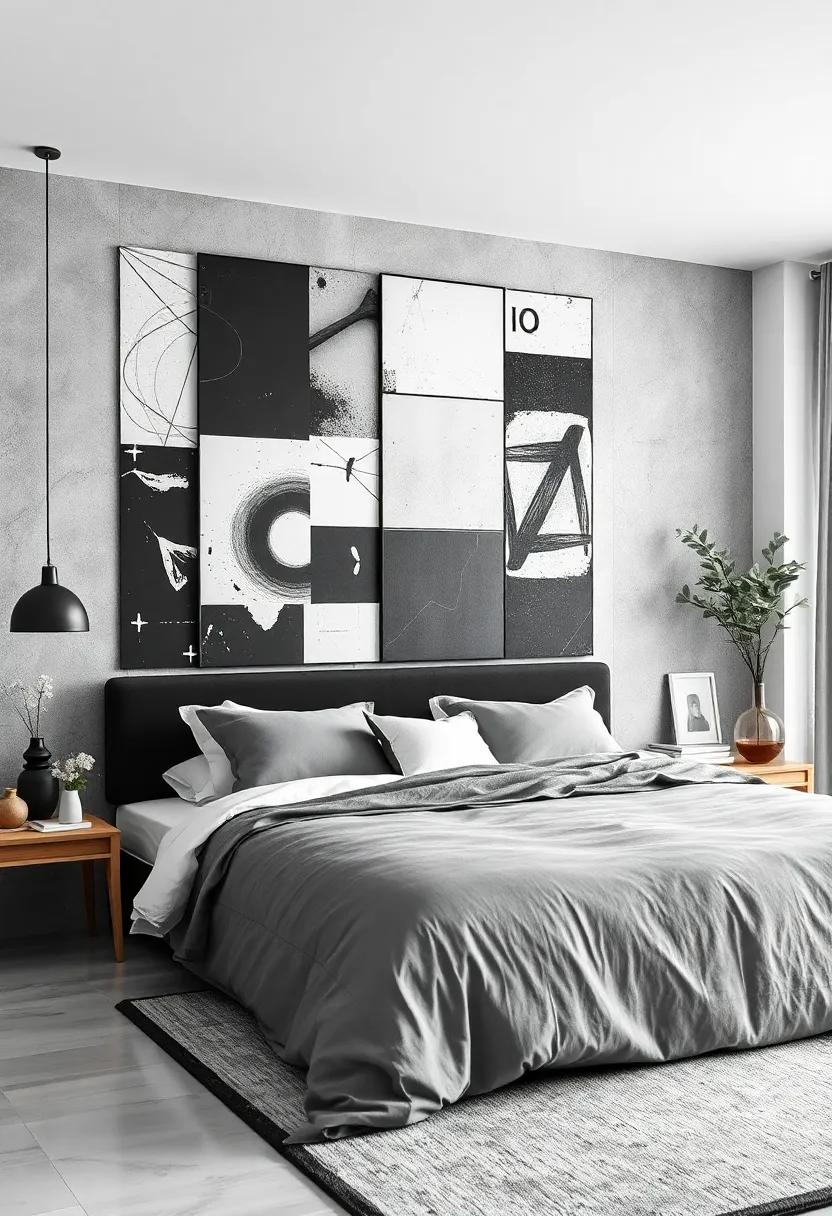 Mixed Media collages: Create a collage of black⁢ and white elements including fabric, paper,⁤ and prints‌ to ⁤give​ your wall texture and depth