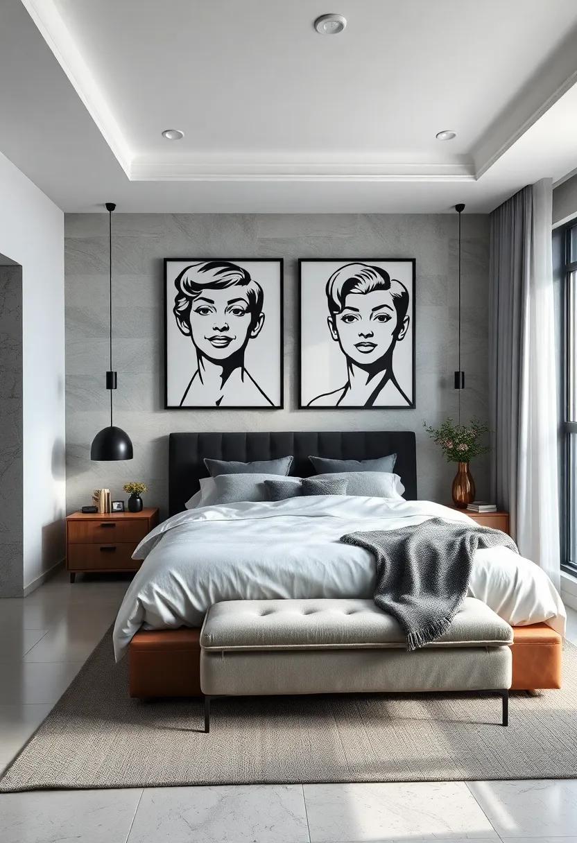 Pop Art Duos: Pair ⁢black and white versions of famous pop art ⁣pieces side-by-side⁣ for ⁣a playful yet sophisticated artistic impact