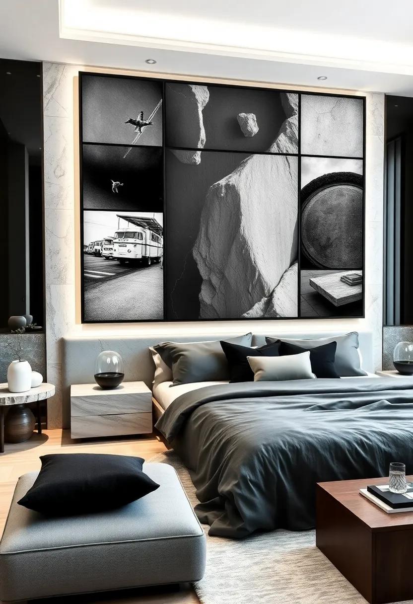 Black and White Collage Art: Combine various black ‌and white images in a collage‌ format for a dynamic piece that ​tells a visual story