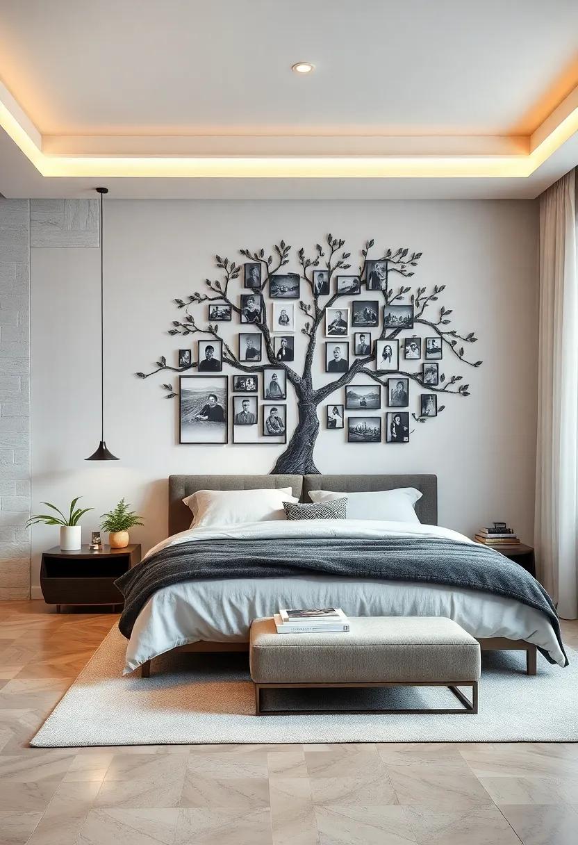 Family Tree Displays: ⁤create a​ visual family history with black and white photos framed⁤ as a family ⁣tree, celebrating heritage in a stylish ​way