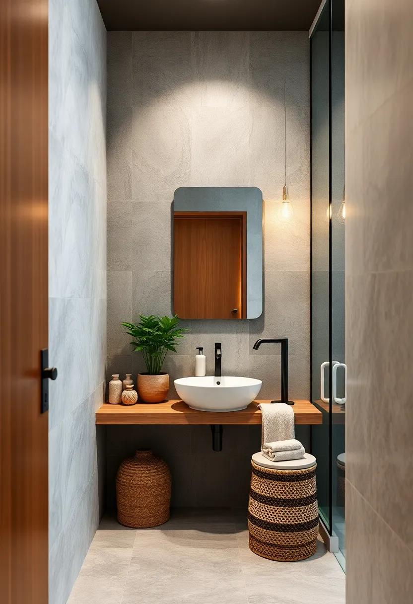 Compact Charm: Small but mighty,⁢ this cleverly ⁣designed bathroom uses wood accents​ to⁢ create a larger-than-life feel within a limited space through clever storage solutions