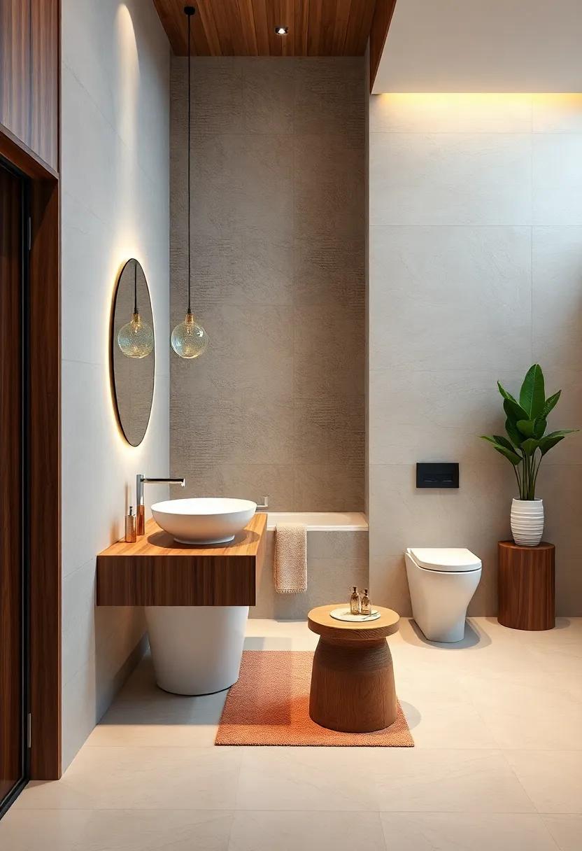 Dynamic Lighting: Creative lighting solutions ⁣combined with wooden features illuminate this bathroom, adding warmth⁢ and ⁤creating a welcoming ambiance