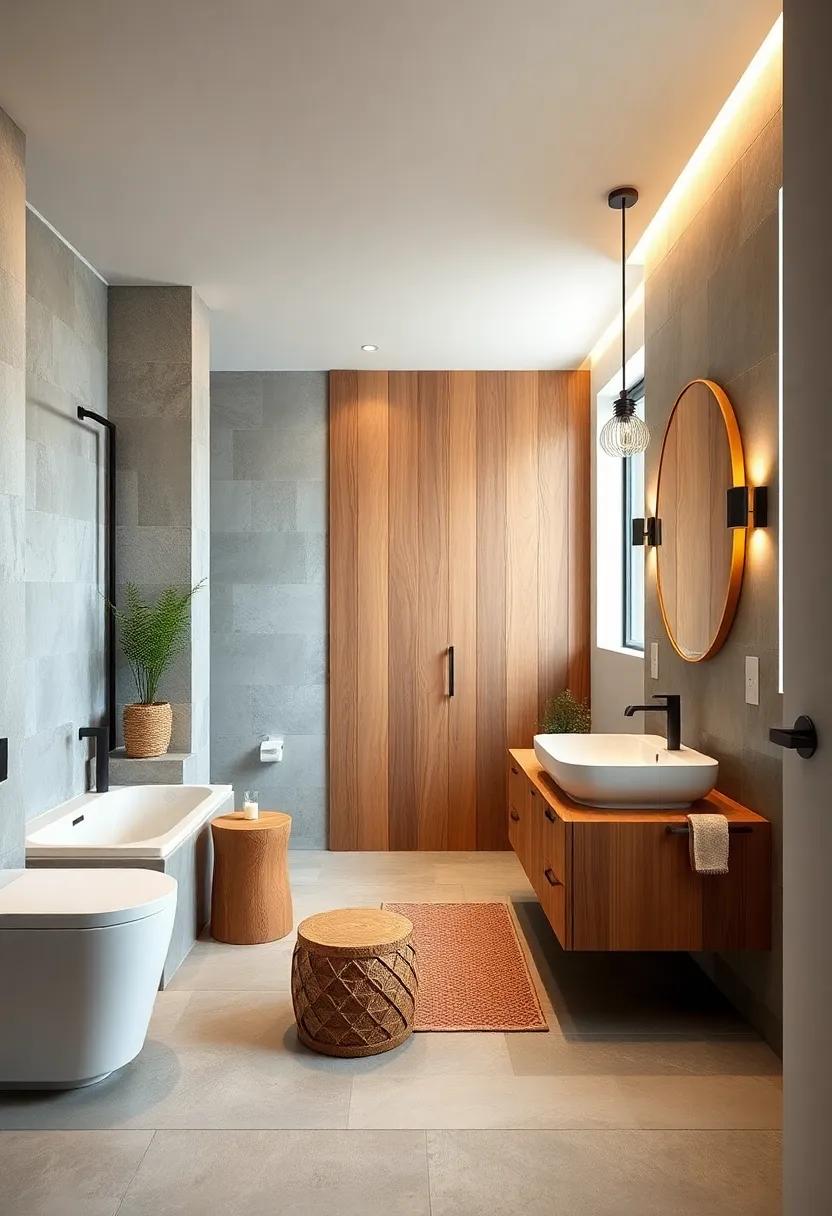 Eco-Friendly‍ Elegance:⁣ Explore how sustainably ⁣sourced wood enhances a contemporary‌ bathroom, showcasing a balance between luxury⁤ and​ environmental consciousness