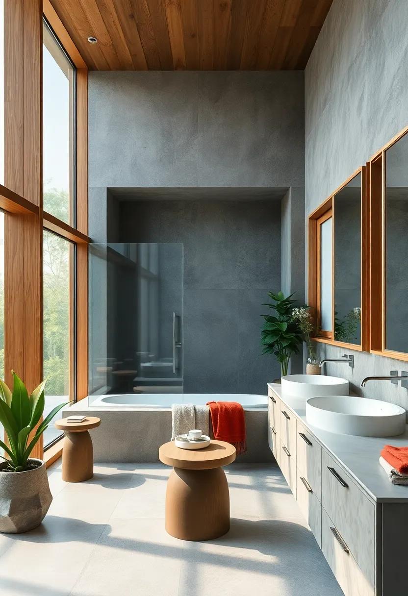 Natural Light Integration: Large windows combined with ​wooden frames usher natural light in,making the space feel open while highlighting the beauty⁣ of all materials used