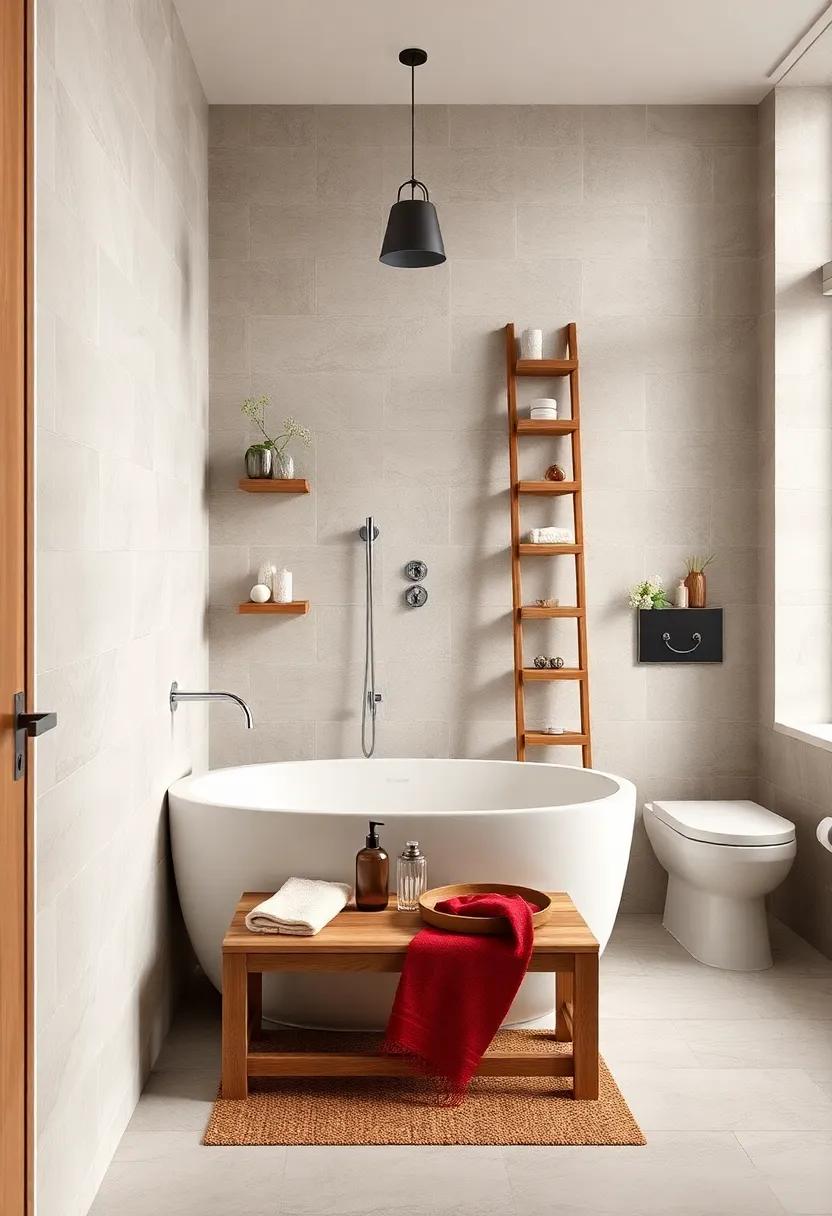 Statement Accessories: Unique wood ​elements like decorative ladder shelves or elegant‌ wooden trays bring character to bathroom essentials,⁤ rounding ​out a stylish experience