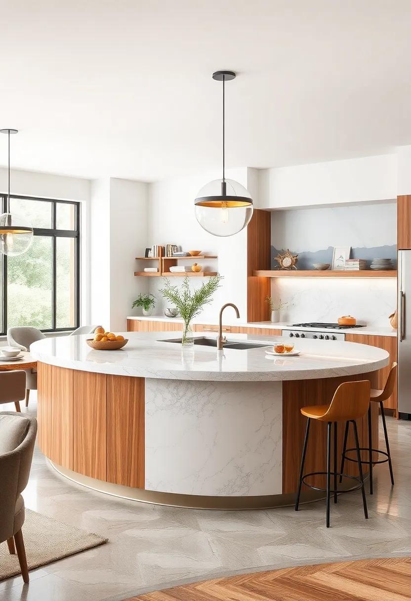 Material Matters: From sleek ‌marble to warm wood, see how the choice⁢ of materials in a curved island can ​dramatically influence the overall design aesthetic​ of​ your kitchen
