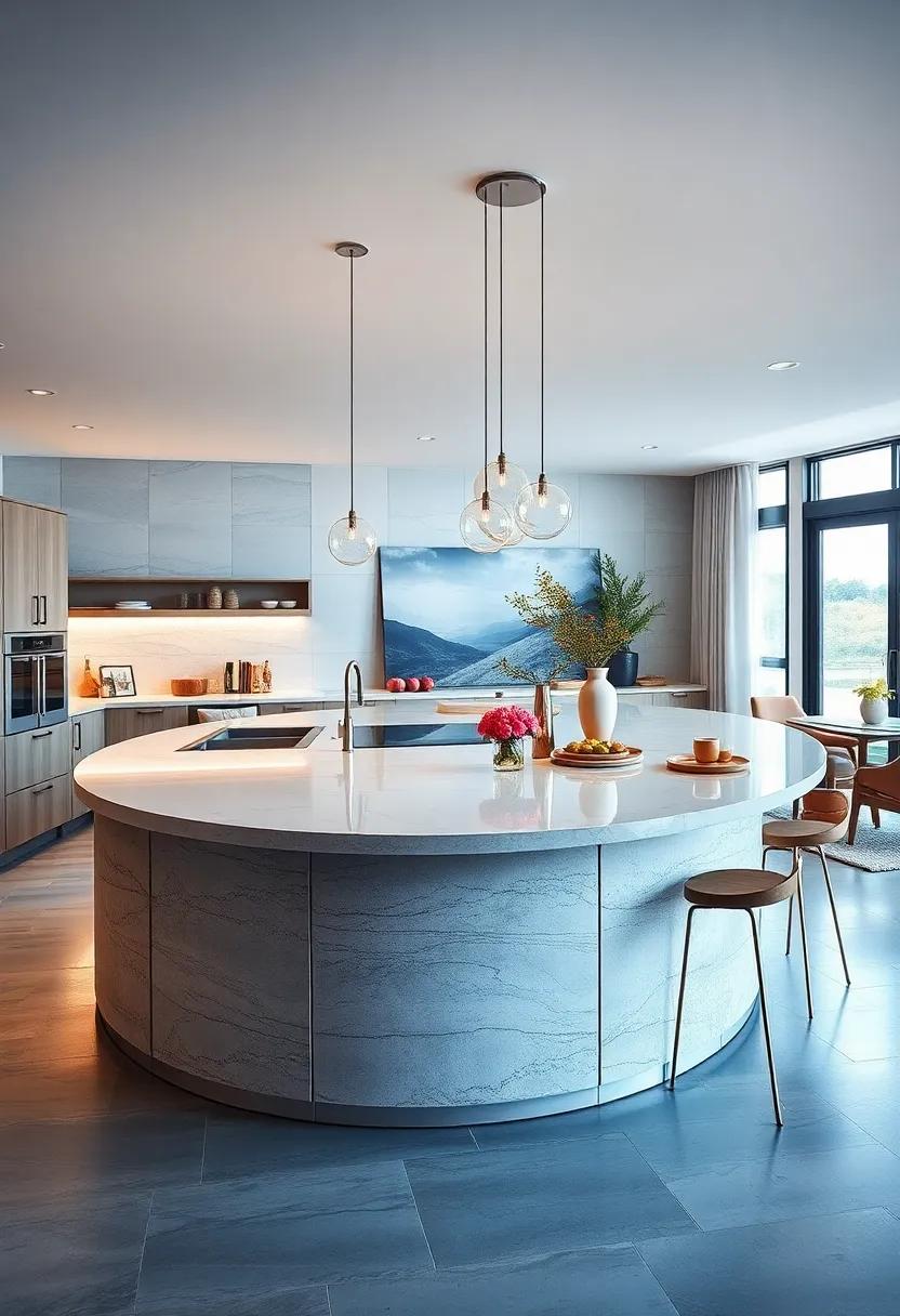 Open Concept Integration: See ⁣how ⁣curved islands seamlessly connect living and dining spaces,​ promoting a harmonious⁤ flow in open-concept homes⁣ while adding ​a ​statement piece