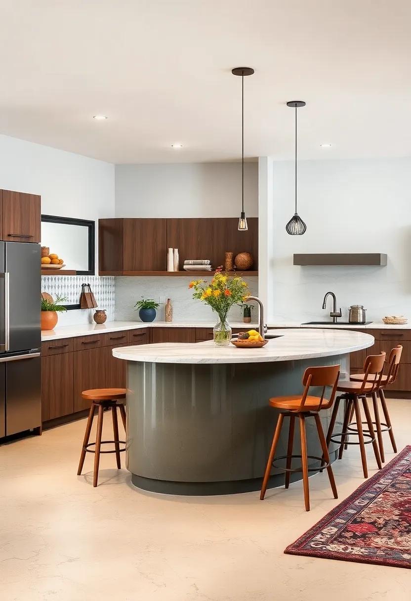 Space-Saving Solutions:⁣ Explore curved islands that maximize ⁣limited ‍square⁣ footage while providing ​ample storage and ‍prep area, transforming small kitchens into efficient culinary hubs