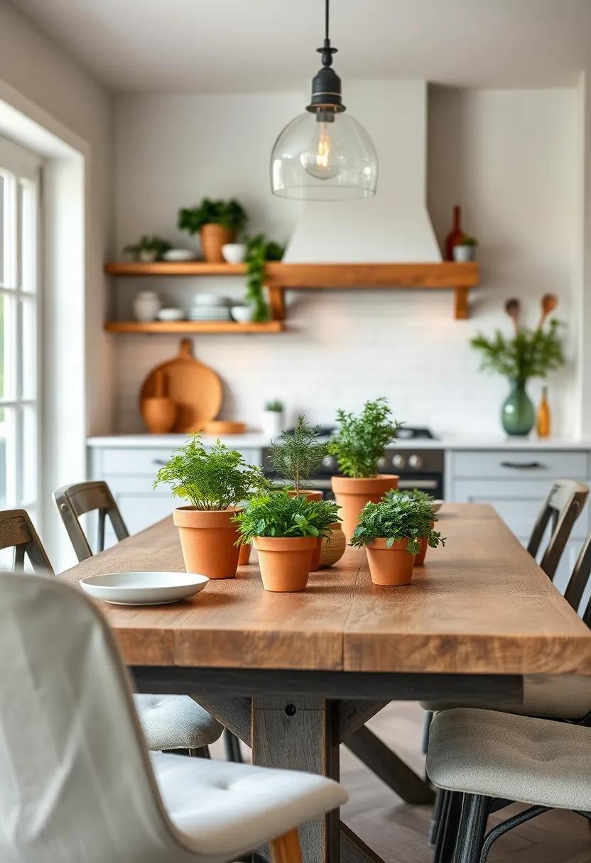 Herb Gardens in Terracotta‌ Pots: ⁢Bring ⁤the outdoors in by ​placing small herb pots on your table, ⁢adding both beauty‍ and functionality to your dining area
