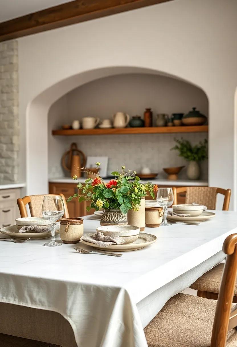 Textured⁢ Ceramic Dishware: Choose dishware ⁤that showcases interesting textures⁤ or glazes, adding‌ visual depth to your table ‌setting