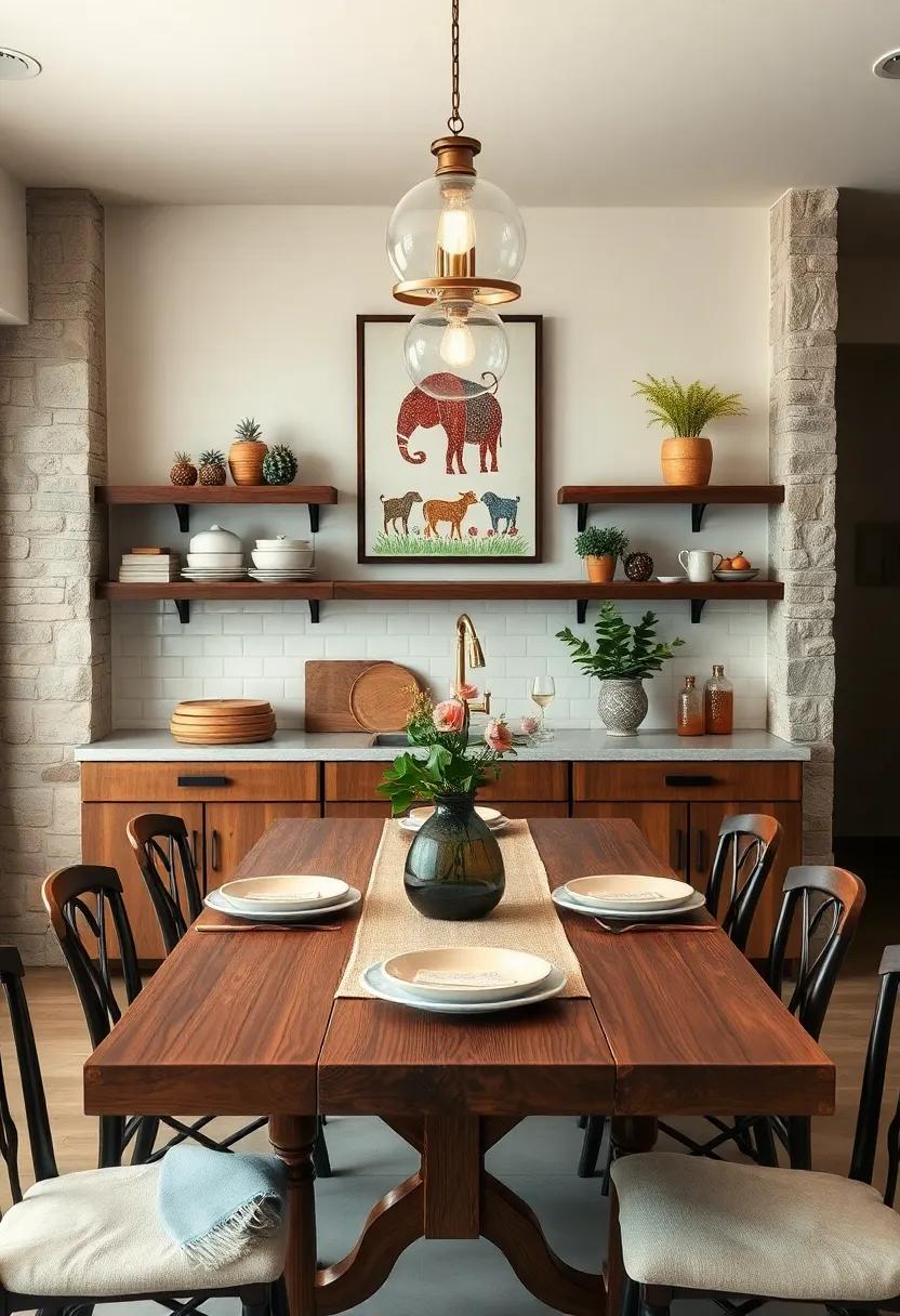 whimsical Wall Art: Hang clever‍ farm-themed art above the table; it‌ frames the space and enhances the overall aesthetic of your farmhouse kitchen